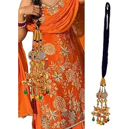 Light weight heavy design, mirror & Codi Paranda with golden gotapatti dori/Punjabi parandi For women/Braid tassles/Hair extension/Traditional hair accessories Golden Mirror Zari Handmade Elegant Punjabi Choti Paranda Braid Extension-picture-31