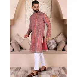 Lightpole Men Ethnic Motifs Thread Work Handloom Kurta-picture-32