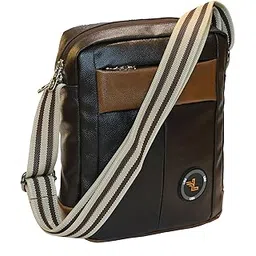 PU Side Messenger Sling Bag for Travel, Outdoor, Office, Shoulder Bag with 3 Zipper Pocket Business Messenger Bag for Men and Women (Blue)-image-32