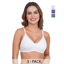 Liigne Pack Of 3 Full Coverage Non Padded Everyday Bra With All Day Comfort-image-6