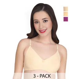 Liigne Pack Of 3 Non Padded Non-Wired Full Coverage Bra-picture-36