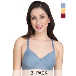 Liigne Pack Of 3 Solid Full Coverage Lightly Padded Bra-picture-21
