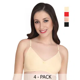 Liigne Pack Of 4 Lightly Padded Non-Wired Full Coverage Bra-image-48