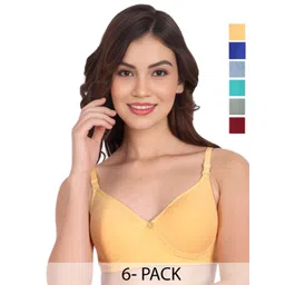 Liigne Women Full Coverage Lightly Padded Pack of 6b Bra-picture-36