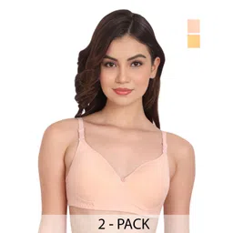 Liigne Women Pack Of 2 Cotton Full Coverage Lightly Padded Bra-picture-42