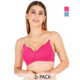 Liigne Women Pack Of 2 Full Coverage Lightly Padded T-shirt Bra-picture-38