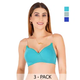 Liigne Women Pack Of 3 Full Coverage Lightly Padded & Non-Wired Bra-picture-27