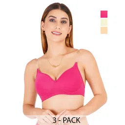 Liigne Women Pack Of 3 Full Coverage Lightly Padded T-shirt Bra-picture-40