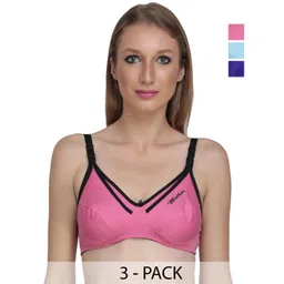 Liigne Women Pack of 3 Full Coverage Non Padded Cotton Maternity Bra-picture-38