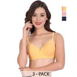 Liigne Women Pack of 3 Full Coverage Non-Wired and Non Padded Bra-picture-24