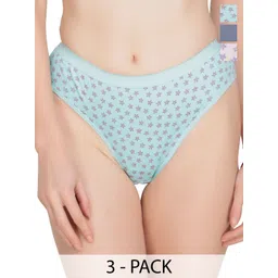 Liigne Women Pack Of 3 Printed Cotton Basic Briefs VCPPC4567-XS-picture-30