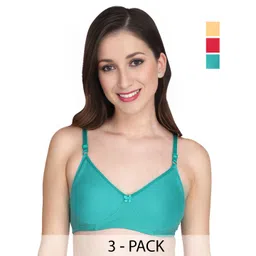 Liigne Women Pack of 3 Solid Full Coverage Lightly Padded Non-Wired Everyday Bra-picture-14