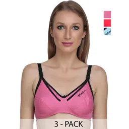 Liigne Women Pack of 3 Solid Full Coverage Non Padded Non-Wired Maternity Bra-picture-10