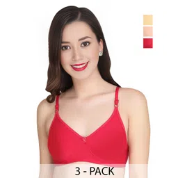 Liigne Women Pack of 3 Solid Full Coverage Non Padded Non-Wired Regular Everyday Bra-picture-15