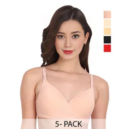 Liigne Women Pack Of 5 Full Coverage Non Padded Everyday Bra-picture-17