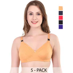 Liigne Women Pack Of 5 Maternity Full Coverage Non Wired Non Padded Gym Bra-picture-27