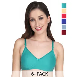 Liigne Women Pack of 6 Full Coverage Lightly Padded Bra-picture-26