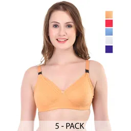 Liigne Women Solid Full Coverage Bra Pack Of 5-picture-16