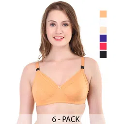 Liigne Women Solid Full Coverage Bra Pack Of 6-picture-14