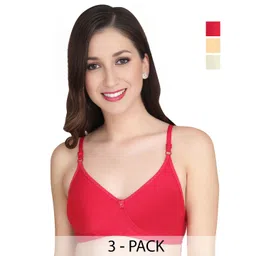 Liigne Women Solid Full Coverage Lightly Padded Bra Pack Of 3-picture-18