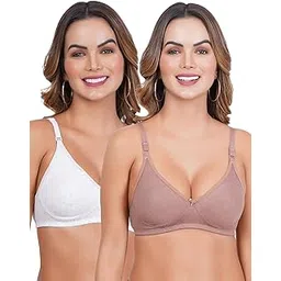Women Non Padded Bra in B, C and D Cup (Pack of 2) - Made of Pure Cotton Full Coverage Non Wired Soft Cup for T-Shirt Saree Dress Sports Garment for Daily Use Everyday-image-20