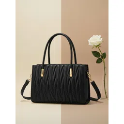 LIKE STYLE Textured PU Structured Handheld Bag with Quilted-picture-38