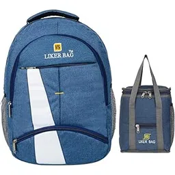 liker bag 45Large Laptop Backpack with 3 Compartments Polyester Trendy Waterproof Travel Backpack Tiffin Bags for School, Picnic, Work, Carry Bag for Lunch Bags-picture-54