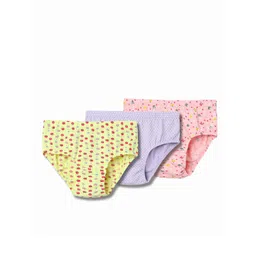 lil berry Girls Pack Of 3 Printed Cotton Basic Briefs-picture-42