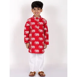 LIL DRAMA Boys Ethnic Motifs Printed Gotta Patti Kurta with Pyjamas-picture-47