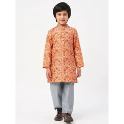 LIL DRAMA Boys Floral Printed Regular Kurta with Pyjamas-picture-14