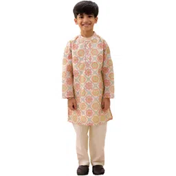 LIL DRAMA Boys Printed Regular Kurta with Pyjamas-picture-32