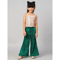 LIL DRAMA Girls Embellished Shoulder Straps Top with Palazzos-picture-30