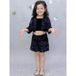 LIL DRAMA Girls Embellished T-shirt with Shorts-picture-11