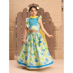 LIL DRAMA Girls Printed Ready to Wear Cotton Lehenga & Blouse With Dupatta-picture-33