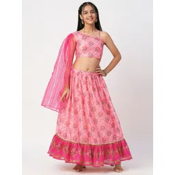 LIL DRAMA Girls Printed Ready to Wear Lehenga & Choli-picture-15