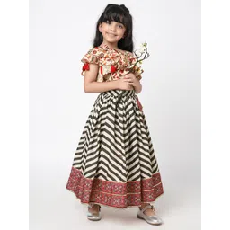 LIL DRAMA Girls Printed Ready To Wear Lehenga Choli image 1