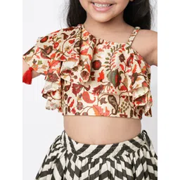 LIL DRAMA Girls Printed Ready To Wear Lehenga Choli image 2
