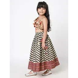 LIL DRAMA Girls Printed Ready To Wear Lehenga Choli image 4