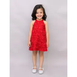 LIL DRAMA Girls Round Neck Cotton A-Line Dress-picture-52