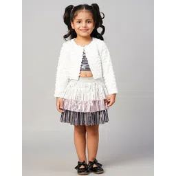 LIL DRAMA Girls Self Design Lightweight Crop Tailored Jacket-picture-49
