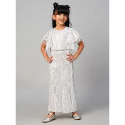 LIL DRAMA Girls Self Design Sequinned Ruffles Jumpsuit-picture-25