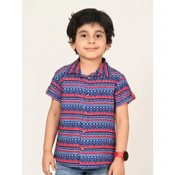 Lil Drama Kids Blue & Red Printed Shirt-picture-16