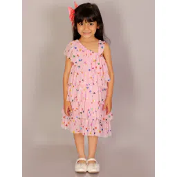 Lil Drama Kids Light Pink Printed Dress-picture-24