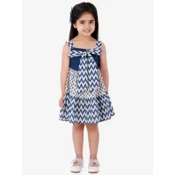 Lil Drama Kids Navy & White Printed Dress-picture-16