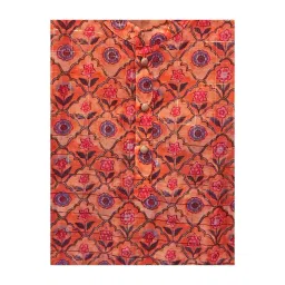 Lil Drama Kids Orange & Grey Floral Print Full Sleeves Kurta With Pyjamas image 5