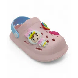 Lil Lollipop Cartoon & Typography Applique Anti Slip Perforated Sling back Clogs - Pink-picture-21