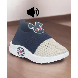Lil Lollipop Colour Blocked Cartoon Applique Detailed Slip On Musical Shoes - Navy Blue-picture-31