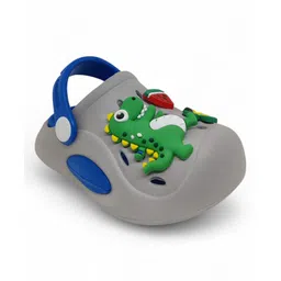 Lil Lollipop Dinosaur & Watermelon Applique Anti Slip Perforated Slingback Clogs - Grey-picture-13