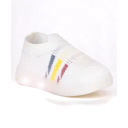 Lil Lollipop Mesh Detailed Placement Striped LED Shoes - White-picture-24