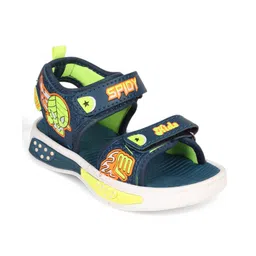 Lil Lollipop Spidy Kids Text Designed With Double Velcro Closure Sandals - Blue-picture-10